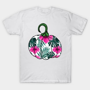 Tropical Hibiscus Flower Pumpkin T-Shirt